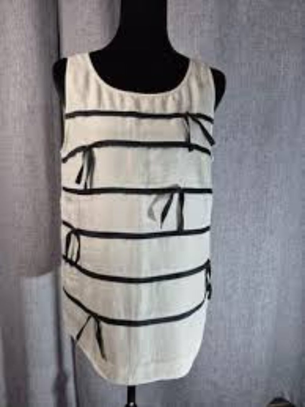 J. Crew silk blend blouse striped velvet bows